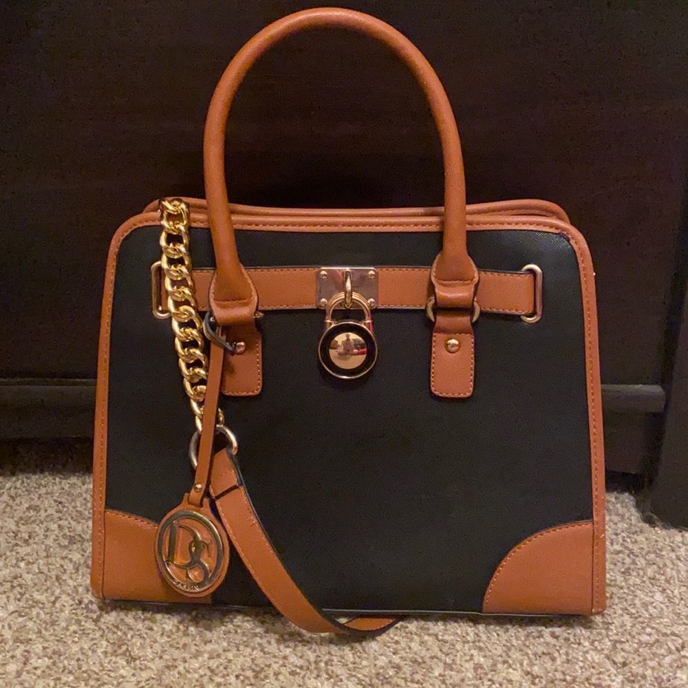 Black and brown shoulder bag